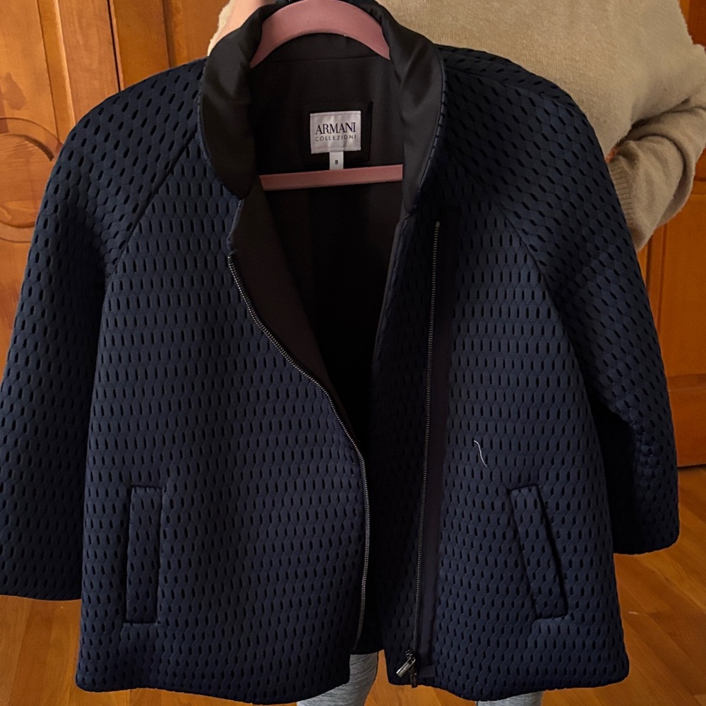Armani Navy Textured Jacket
